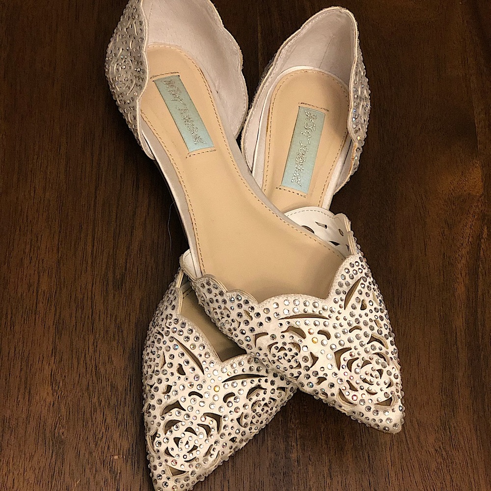 Blue Betsey Johnson flats Perfect for bridal shower, rehearsal dinner &wedding!